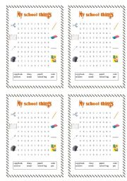 English Worksheet: school things 
