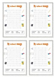 English Worksheet: school things 