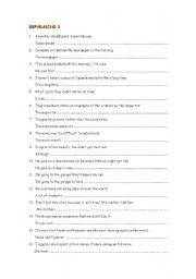 English Worksheet: REPHRASING 3b