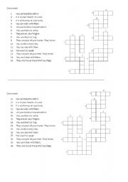 English Worksheet: The body crossword