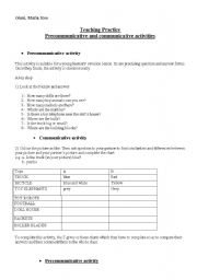 English Worksheet: communicative activities