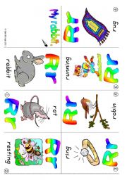 English Worksheet: ABC mini-books Rr and Ss: Colour, B & W and blank books (6 pages plus suggestions for use)