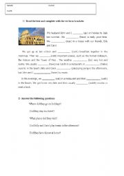 English Worksheet: test: simple past