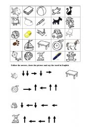 English Worksheet: vocabulary - objects,sea ,animals and toys