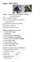 English Worksheet: film report: Doctor Dolittle2