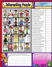 English Worksheet: Interesting People