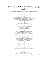 English Worksheet: Polite requests roleplay