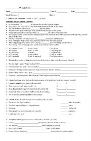 English Worksheet: 4th