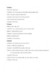 English Worksheet: Shopping Dialogues 