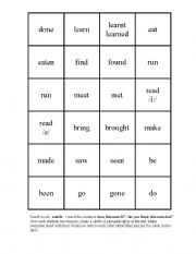 English worksheet: Past participle dominoes