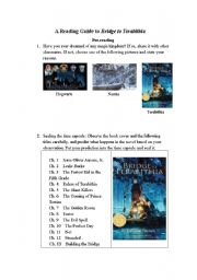 English Worksheet: A Reading Guide to Bridge to Terabithia