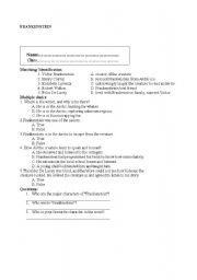 English Worksheet: Frankenstein