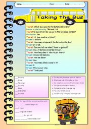 English Worksheet: Taking the Bus