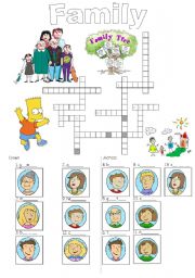 English Worksheet: Family crossword_easy