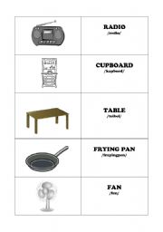 English Worksheet: Furniture Flash-cards