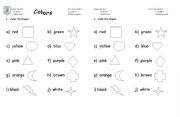 English Worksheet: Colors and Shapes