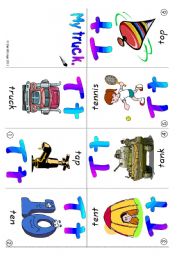 English Worksheet: ABC mini-books Tt and Uu: Colour, B & W and blank books (6 pages plus suggestions for use)