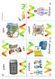 English Worksheet: ABC mini-books Vv and Ww: Colour, B & W and blank books (6 pages plus suggestions for use)