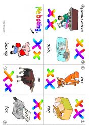 English Worksheet: ABC mini-books Xx and Yy: Colour, B & W and blank books (6 pages plus suggestions for use)