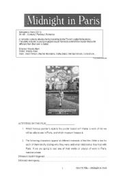 Midnight in Paris worksheet