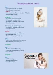 English Worksheet: Eurovision 2011 Running scared