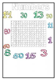 English Worksheet: NUMBERS