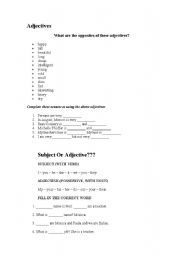 English Worksheet: Elementary - Opposite Adjectives