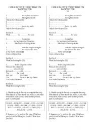 English Worksheet: Present Perfect - I still havent found what Im looking for