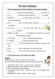 English Worksheet: Past Continuous