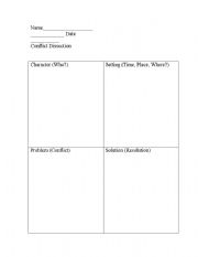English worksheet: Conflict Dissection Graphic Organizer