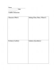 English Worksheet: Conflict Dissection Graphic Organizer