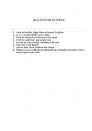 English Worksheet: ocuupation worksheet