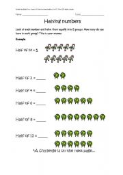 English worksheet: having numbers to 20