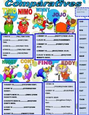 English Worksheet: COMPARATIVES