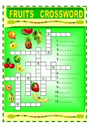fruits crossword