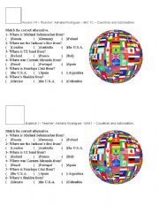 English Worksheet: countries quizz