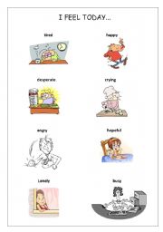 English Worksheet: I FEEL TODAY...