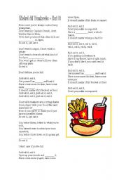 English Worksheet: Weird Al Yankovic - Eat It