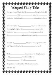 English Worksheet: Warped Fairy Tale