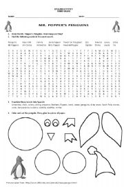 English worksheet: Mr. Poppers Penguins