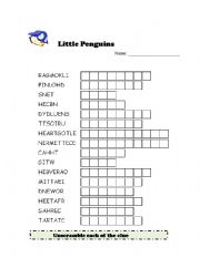 English worksheet: Vocabulary Crosswords