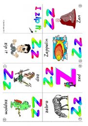 English Worksheet: ABC mini-books Zz and Aa: Colour, B & W and blank books (4 pages plus suggestions for use)