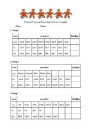 English Worksheet: Pronunciation Practice- Long Vowels