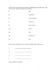 English worksheet: Chatting Acronyms