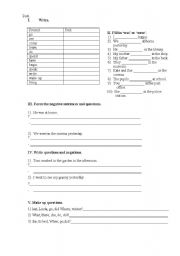 English Worksheet: simple past