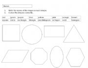 English worksheet: Shapes and Colours