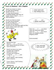 English Worksheet: Tears in Heaven - Second Conditonal