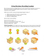 Giving Directions- Prepositions + Activities