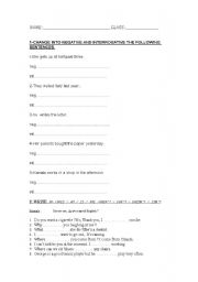 English worksheet: elementary test