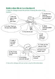 English Worksheet: introduction worksheet